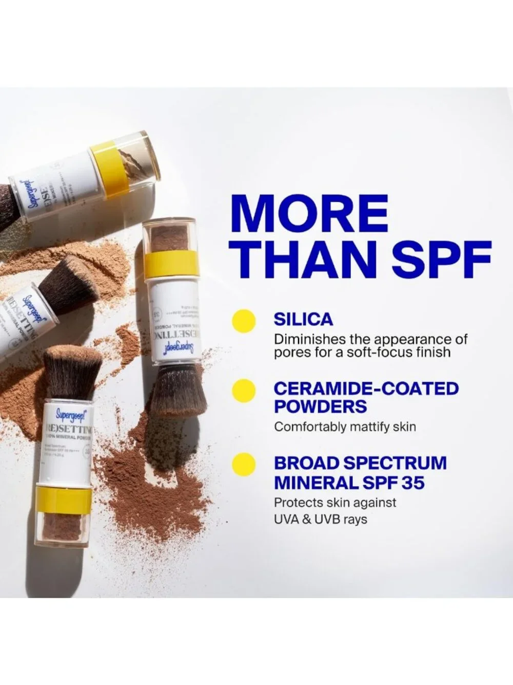 Matte Finish Face Powder SPF 35 - Broad Spectrum Mineral Sunscreen, Shine